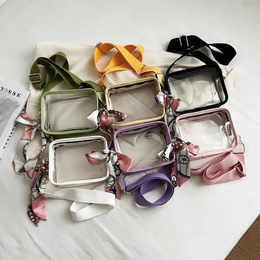 Jelly Clear Stadium Bag, Clear Bag, Game Day Purse with Adjustable Strap